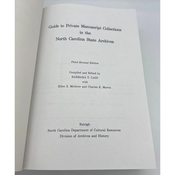 1999 Guide to Private Manuscript Collections in North Carolina State Archives - Picture 4 of 5